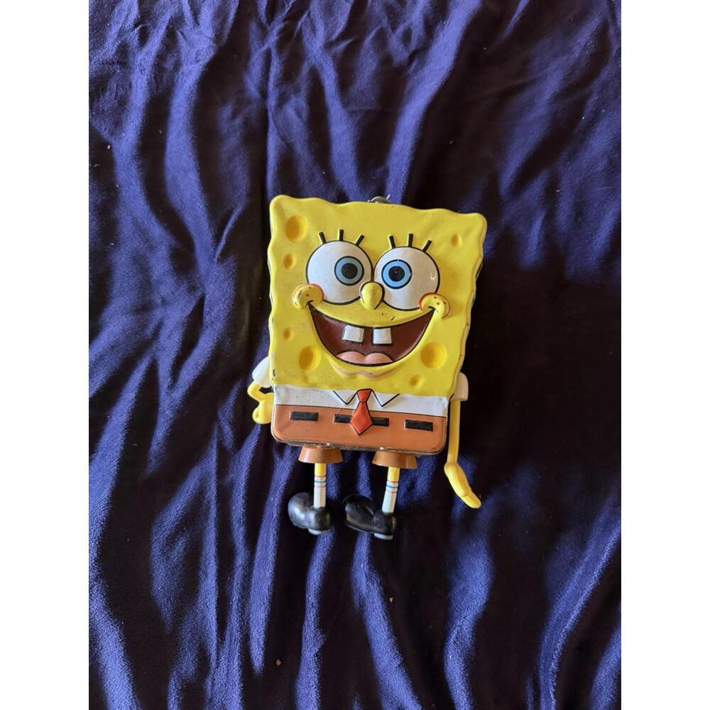 SpongeBob Squarepants Metal Tin 8” Arms Feet Latch 2002 Frankford Candy Viacom